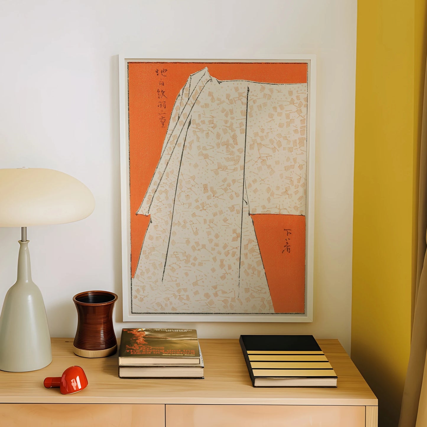 Minimalist Orange Japanese Canvas Wall Art Print | Home Decor