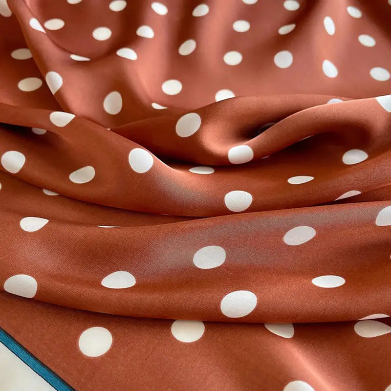 Square Scarf Women Polka Dot Square Scarf Silk Like Lightweight Fashion Shawl Wrap Hijab Bandana Hair Accessory Gift Peaceful Pleasures Health and Wellness