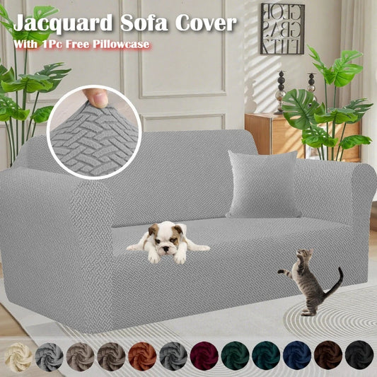 Stretch Sofa Cover Jacquard Spandex Elastic Sofa Slipcovers Couch Covers for Living Room Pets Kids Dogs Furniture Protector Peaceful Pleasures Health and Wellness