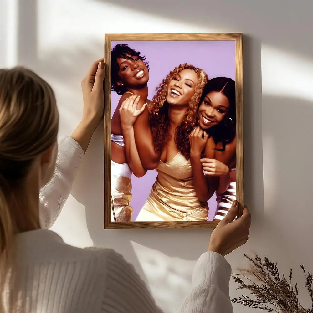 Band D-Destiny's Child Poster HD Self Adhesive Waterproof Wall Art Ideal for Home Office Dorm Bedroom Great Gift Peaceful Pleasures Health and Wellness White2 15X20cmNoframe