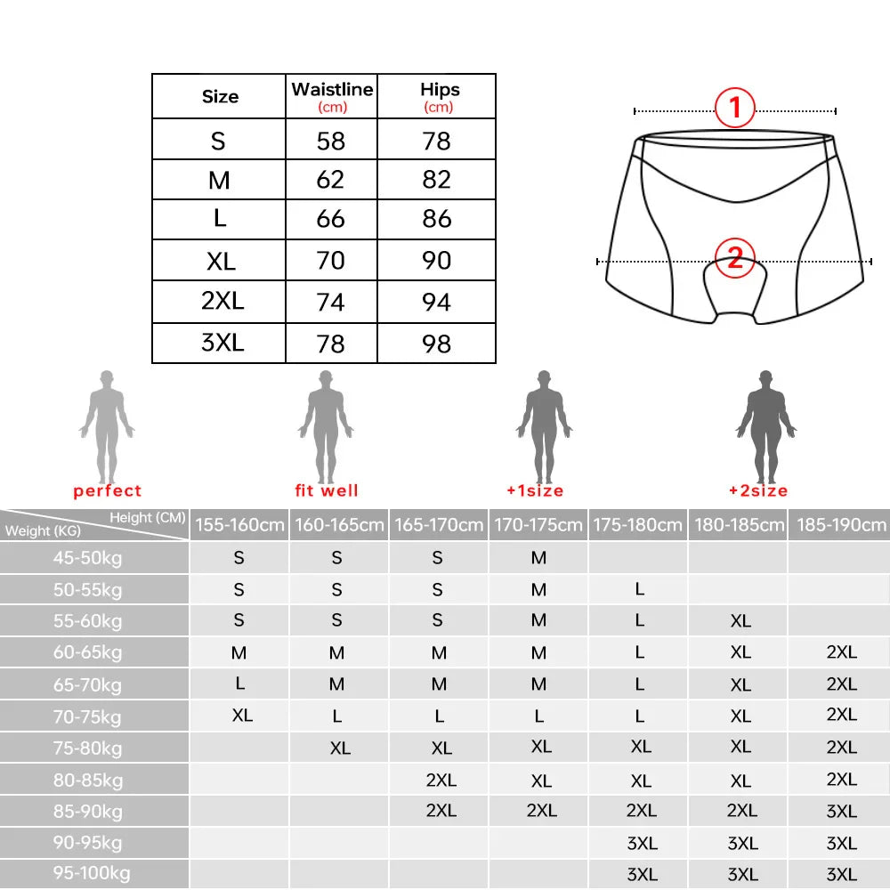 X-TIGER Men's 5D Gel Padded Cycling Boxer Shorts – MTB & Road