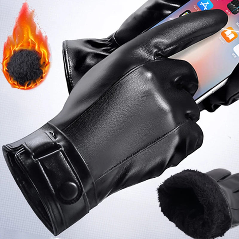 RooRuns PU Leather Touchscreen Motorcycle Gloves | Unisex