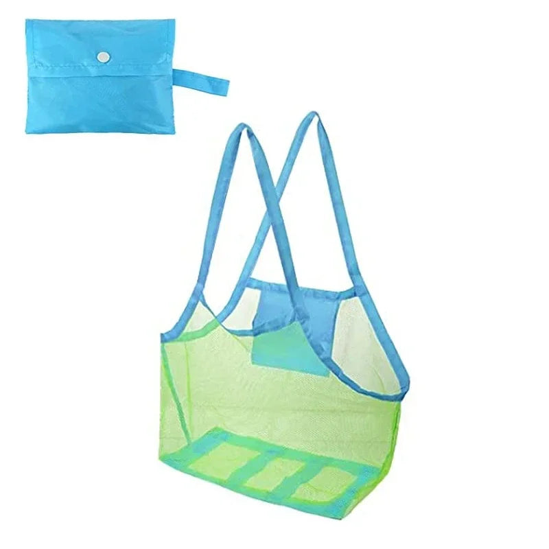 Large Mesh Beach Bag – Sand-Away Foldable Toy Tote