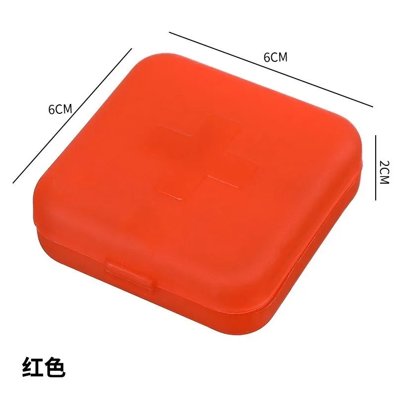 4Grids Cross Print Pill Box Portable Mini Plastic Pill Storage Pure Color Pocket Medicine Box Outdoor Home Pill Case Peaceful Pleasures Health and Wellness