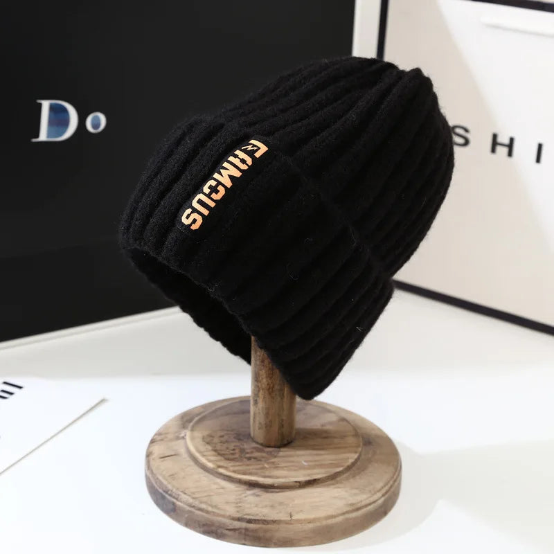 Women's Knitted Beanie for Winter - Soft & Warm, Candy-Colored Cuffed Slouchy Hat for Outdoor Sports, Skiing, Skating, Cycling Peaceful Pleasures Health and Wellness Black