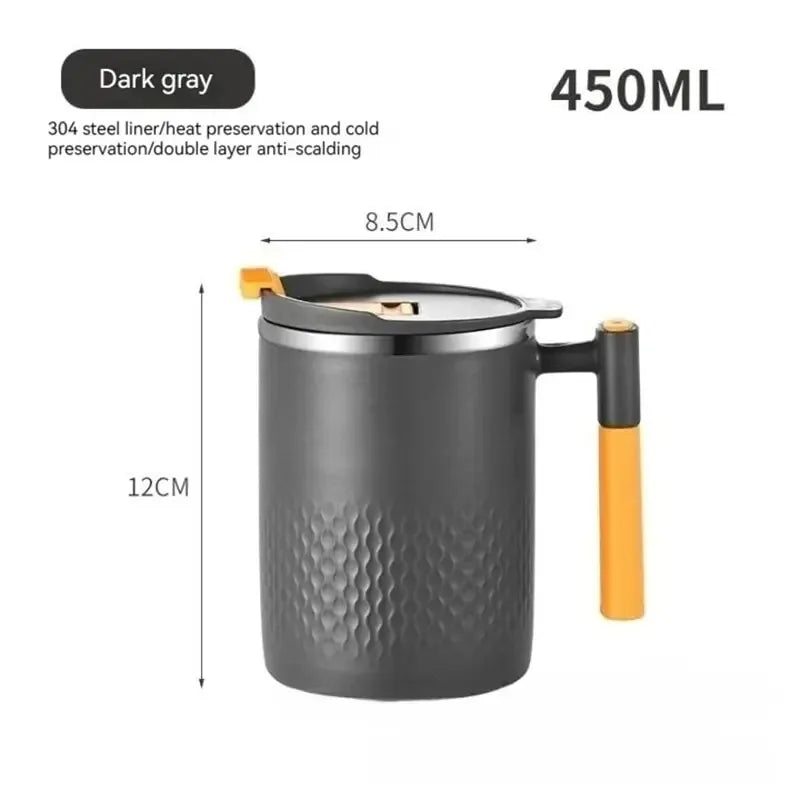 15oz Stainless Steel Double Wall Coffee & Tea Mug – 450ml Insulated Cup for Home, Office & Travel