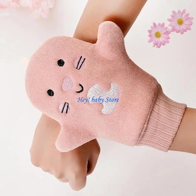Kids Cartoon Cactus Bath Mitt – Soft Sponge Washcloth Glove