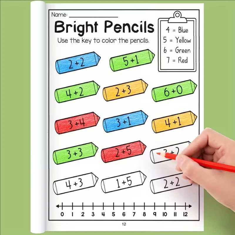 32-Page Math Workbook Preschool Kindergarten Students Addition