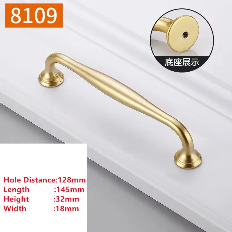 Pearl Gold Aluminum Cabinet Drawer Handle & Furniture Knob