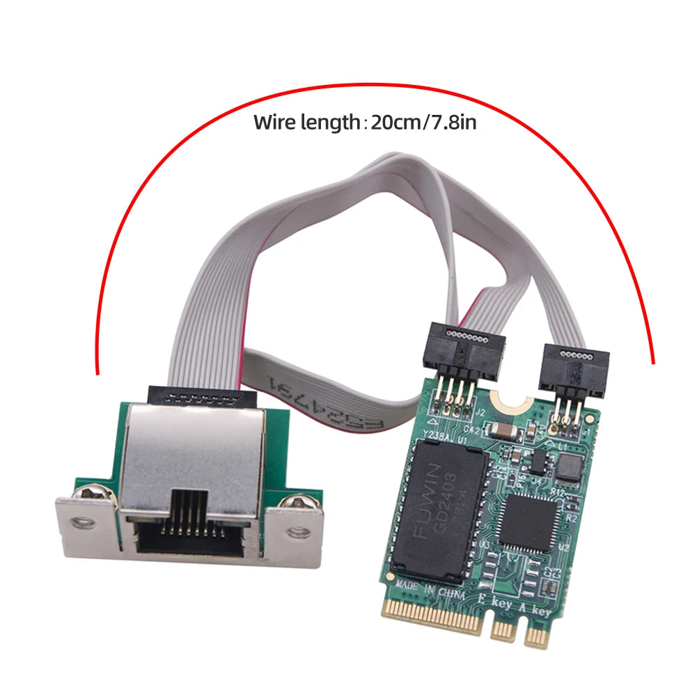 M.2 Gigabit Ethernet Network Card 2.5G/1000/100Mbps M2 RJ45 Lan Adapter RTL8125BG Chip Network Adapter Mini PCIE Peaceful Pleasures Health and Wellness