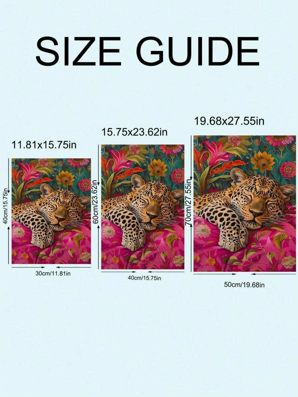 Retro Tiger & Leopard Canvas Wall Art | Unframed Exotic Print