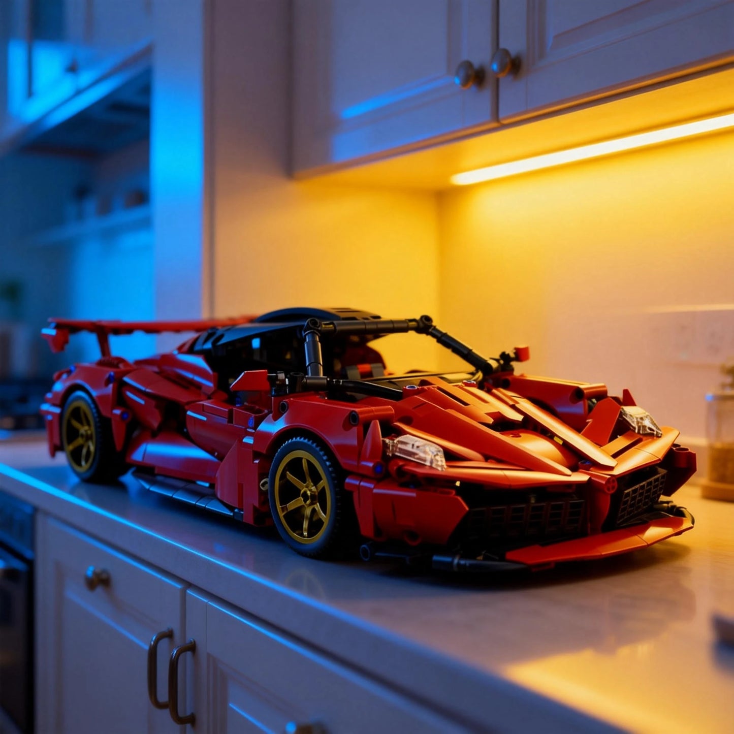 1000+pcs MOC Technical Compatible Ferrari Laferrari Supercar Building