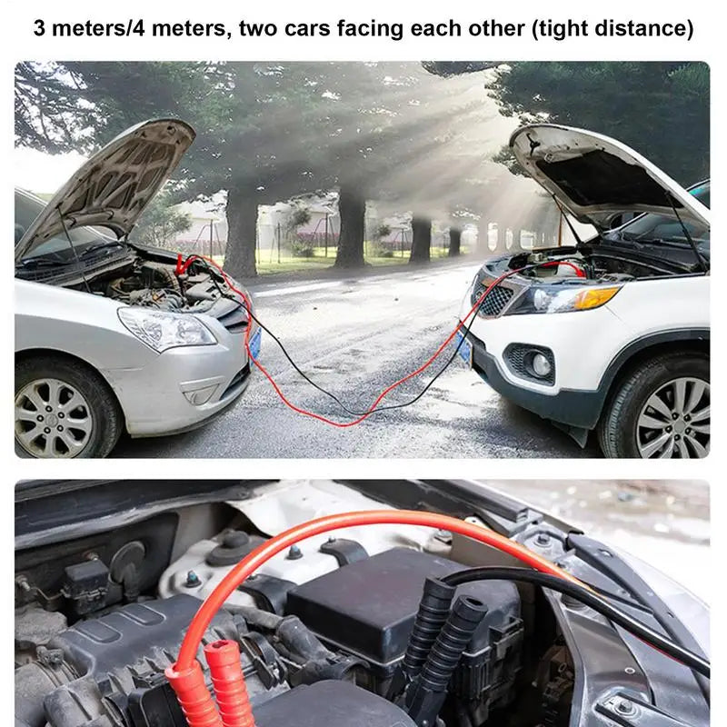 Jumper Cables 1500A 3 m/4M Heavy Duty Automotive Booster Cables Emergency Jump Starter Leads Double-ended With Clamps Clips Peaceful Pleasures Health and Wellness