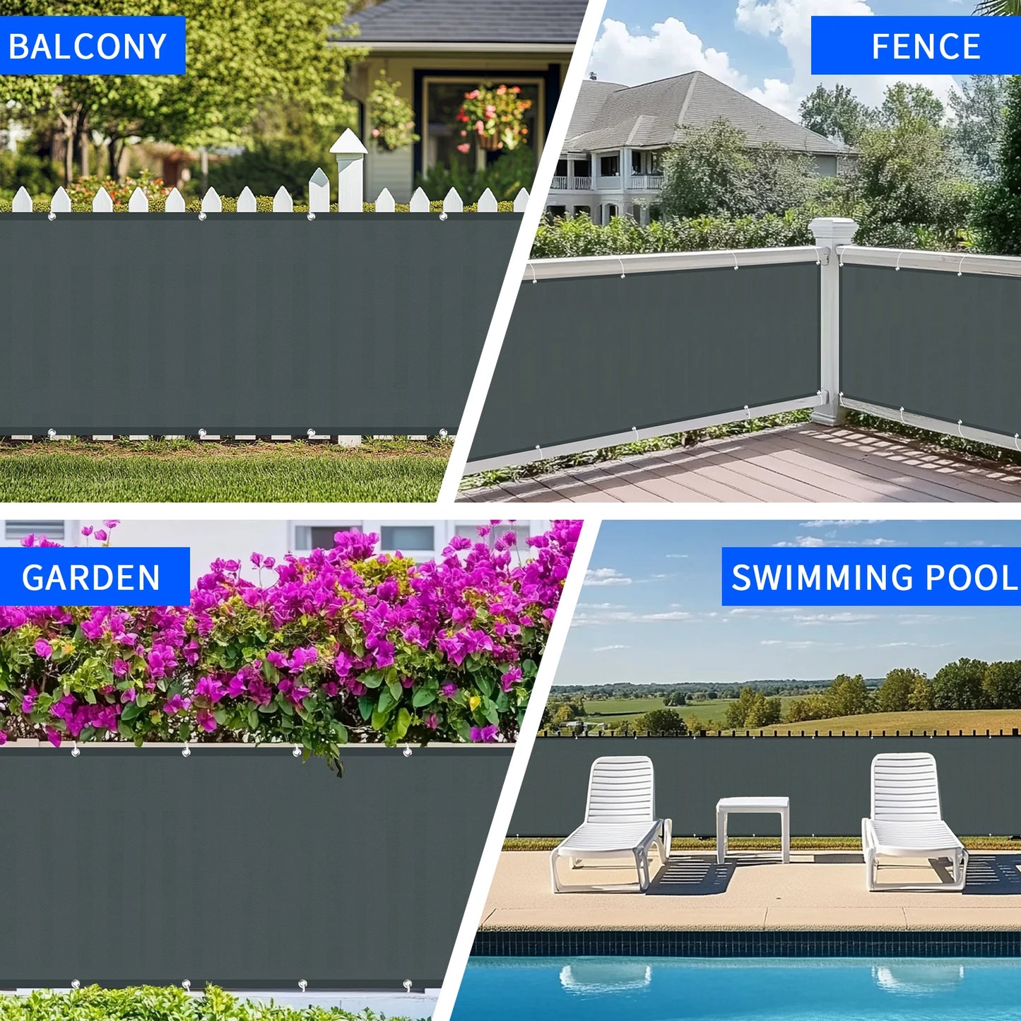 Waterproof Cloth with Grommets Shade Sail Canopy Pergola Balcony Privacy Screen UV Block for Porch Deck Outdoor Patio Pergola Peaceful Pleasures Health and Wellness