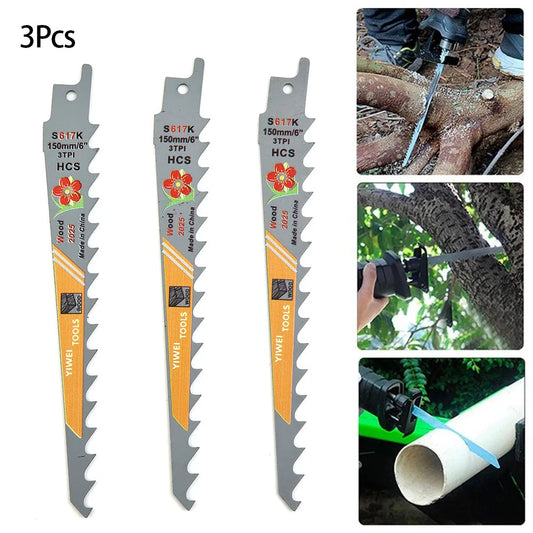 6 Inches 3 TPI HCS Reciprocating Saw Blades Cutting Wood Multi PVC Peaceful Pleasures Health and Wellness