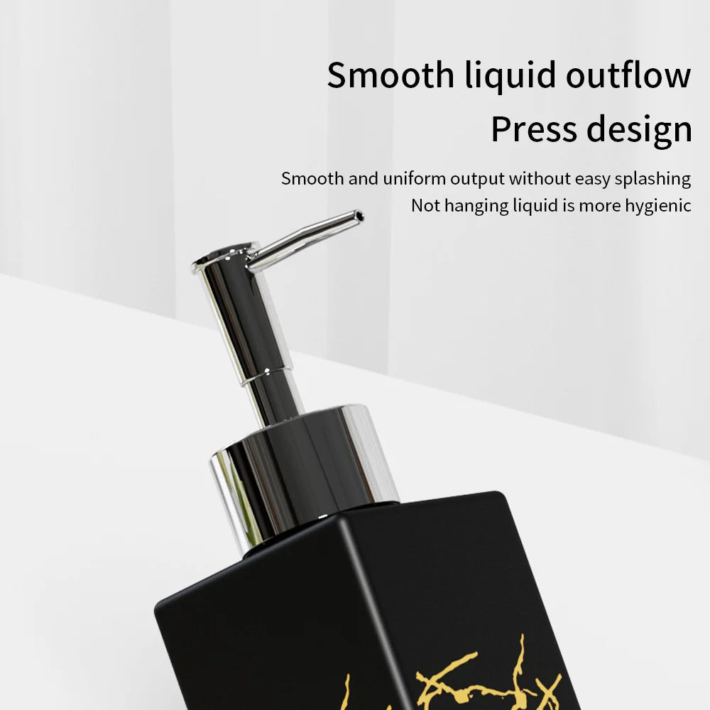 Ceramic Marble Soap Dispenser 350ml Refillable Press Pump