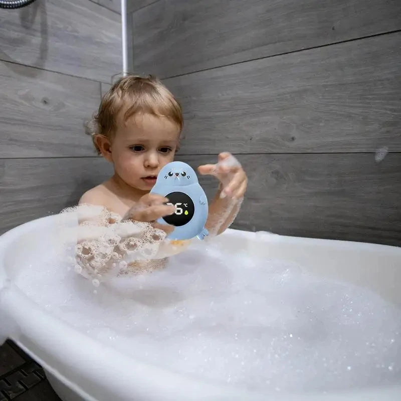 Baby bath thermometer Tub Temperature Monitor Hot Cold Water Resistant Temperature Warning Monitor Upgraded Sensor LED display Peaceful Pleasures Health and Wellness