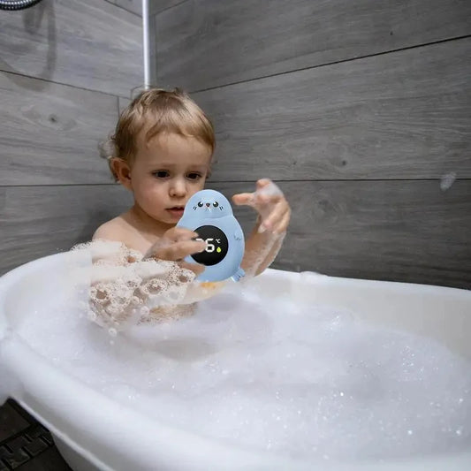 Baby bath thermometer Tub Temperature Monitor Hot Cold Water Resistant Temperature Warning Monitor Upgraded Sensor LED display Peaceful Pleasures Health and Wellness