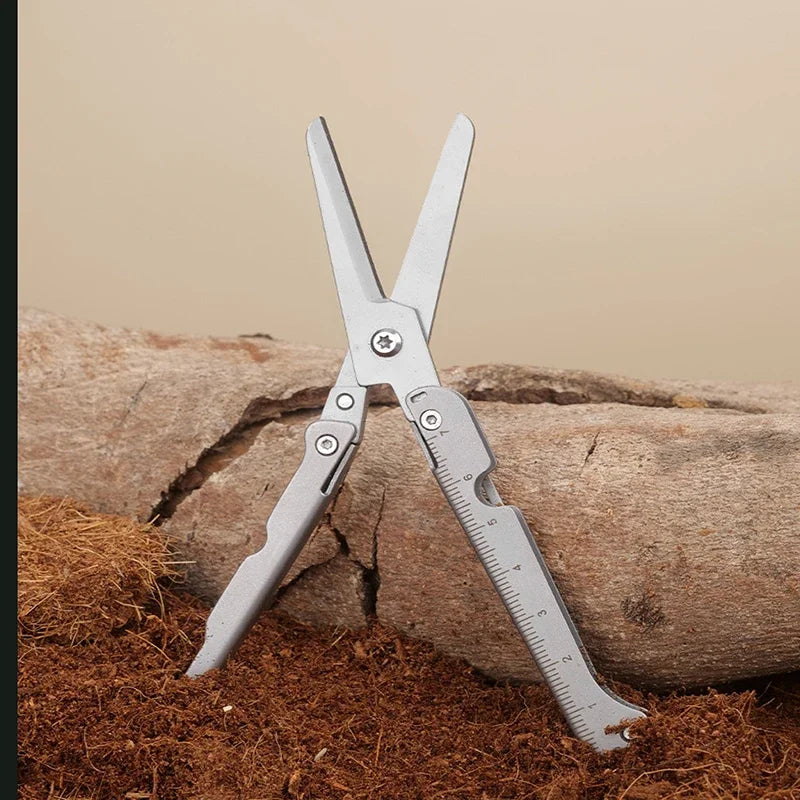 Mini Multi-functional Outdoor Scissors, Portable Folding Knife, Small Tool, Folding Stainless Steel Scissors, Camping Peaceful Pleasures Health and Wellness