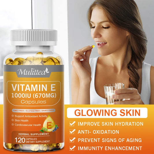 Vitamin E Capsules – Antioxidant, Skin Brightening & Blood Circulation | 120 Count Peaceful Pleasures Health and Wellness
