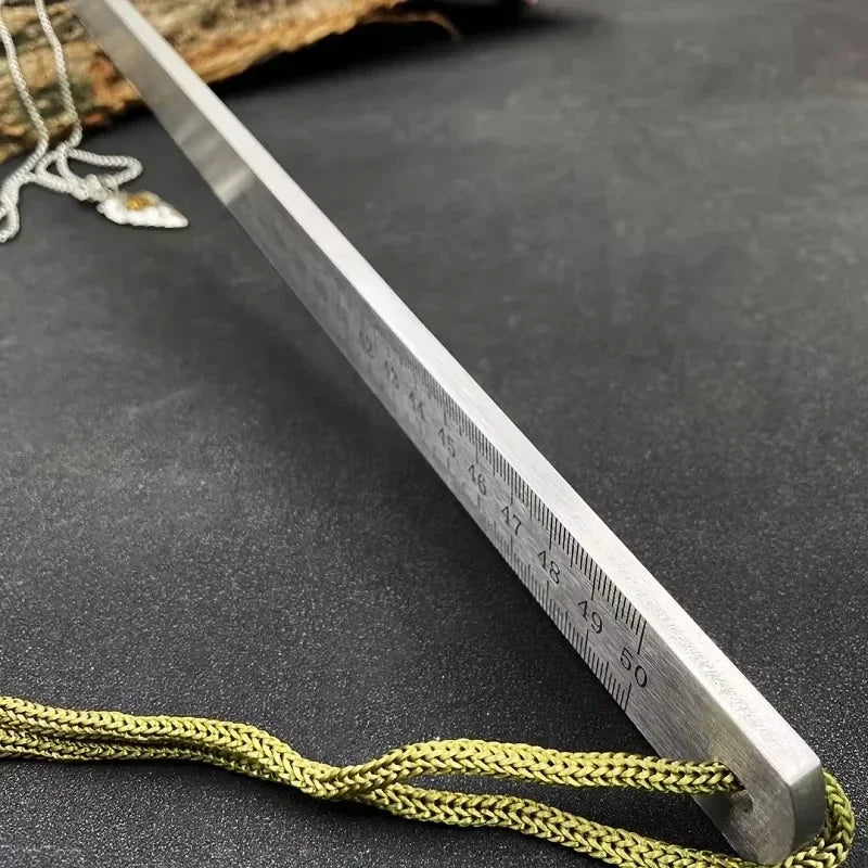20 Inch Dual-Scale Stainless Steel Ruler Durable Thickened Quenched Steel with Random Lanyard Style Drawing & Measuring Peaceful Pleasures Health and Wellness
