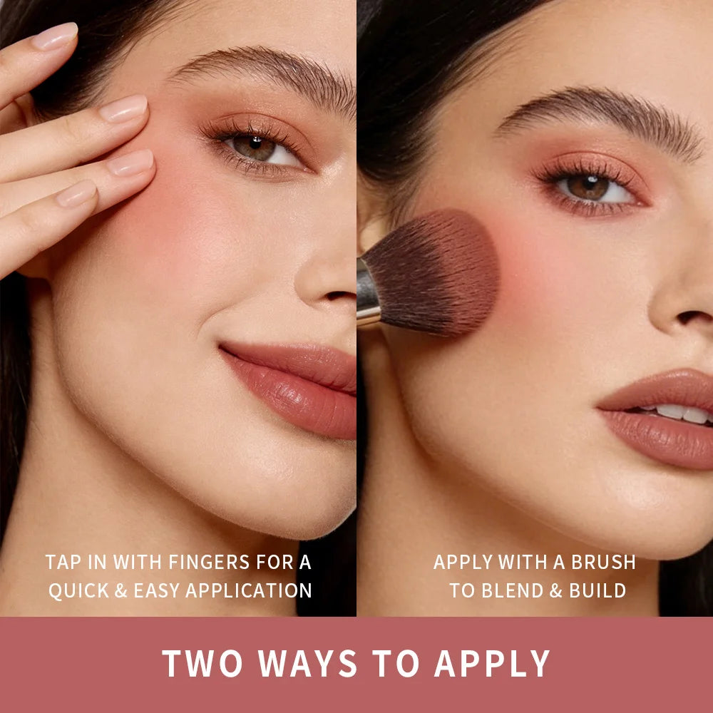 Soft Poke Bouncy Blush&Free Brush Soft Velvety Matte Finish Nude Makeup Monochrome Beginner Women's Blush Palette Cosmetic Peaceful Pleasures Health and Wellness