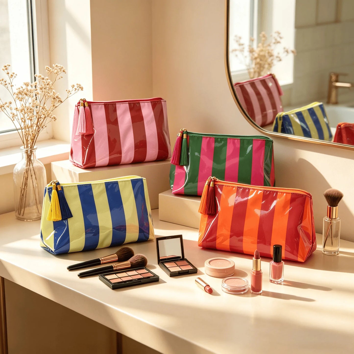 Women's Travel Makeup Bag – Water-Resistant Cosmetic Organizer