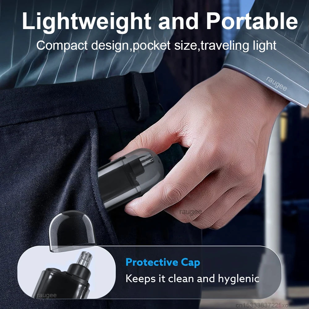 Electric Nose Hair Trimmer 2in1 Ear and Nose Hair Remover Rechargeable Painless Portable Mini Nose Hair Trimmer Clipper for Men Peaceful Pleasures Health and Wellness