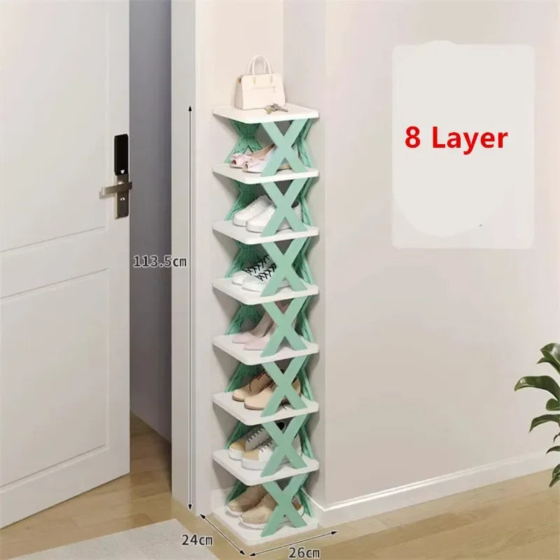 Stackable Folding Shoe Rack Organizer – Multi-Layer Shelf
