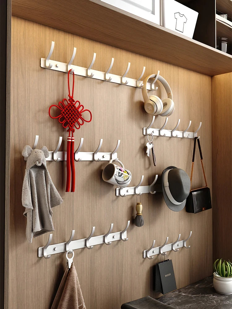 No-Drill Aluminum Wall Hooks – 6-Pack Robe & Clothes Hanger