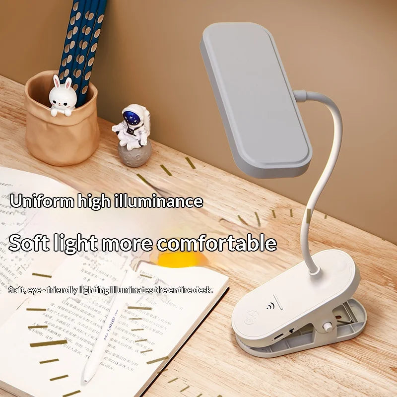 USB Rechargeable Clip-on LED Desk Lamp, Eye-Caring Reading Light for Students, Dorm Bedroom Desk Study Office Portable Lamp Peaceful Pleasures Health and Wellness