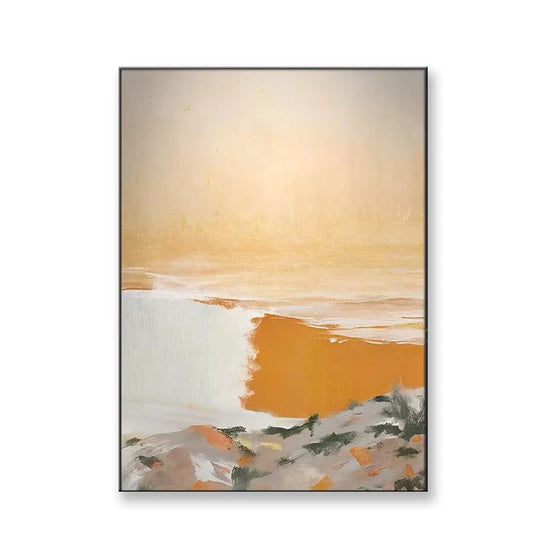 Nordic Abstract Oil Painting On Canvas Pure Handmade Wall Art Picture For Home Decor Haning Poster Mural For Living Room Bedroom Peaceful Pleasures Health and Wellness