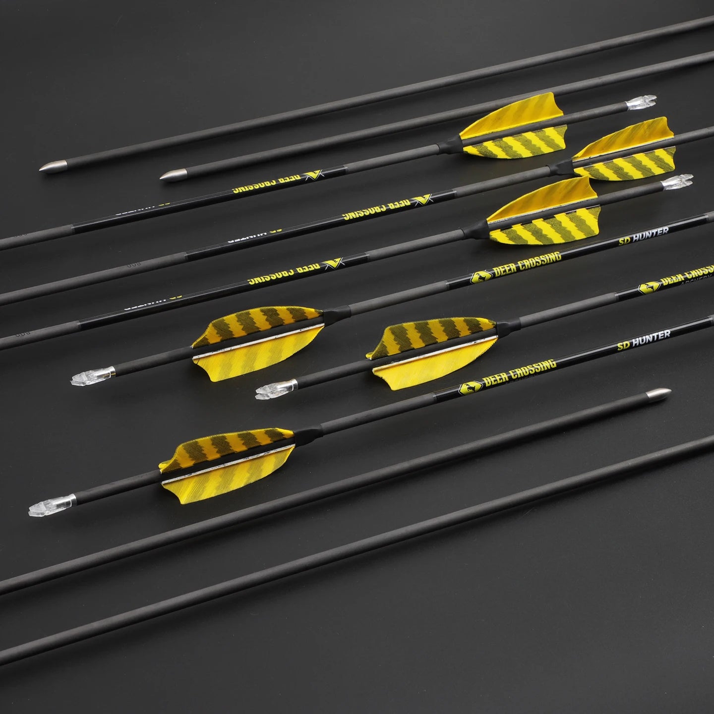 Archery Pure Carbon Arrows ID4 2 Spine 300-1000 3 Natural Feather