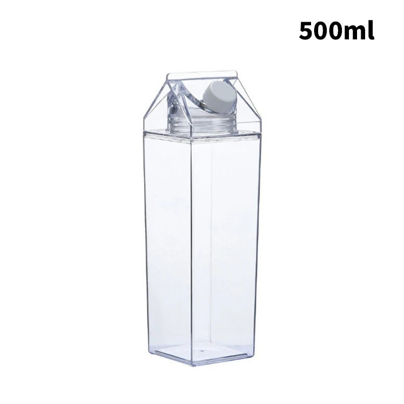Milk Carton Water Bottle 500ml/1000ml | Leakproof & Reusable