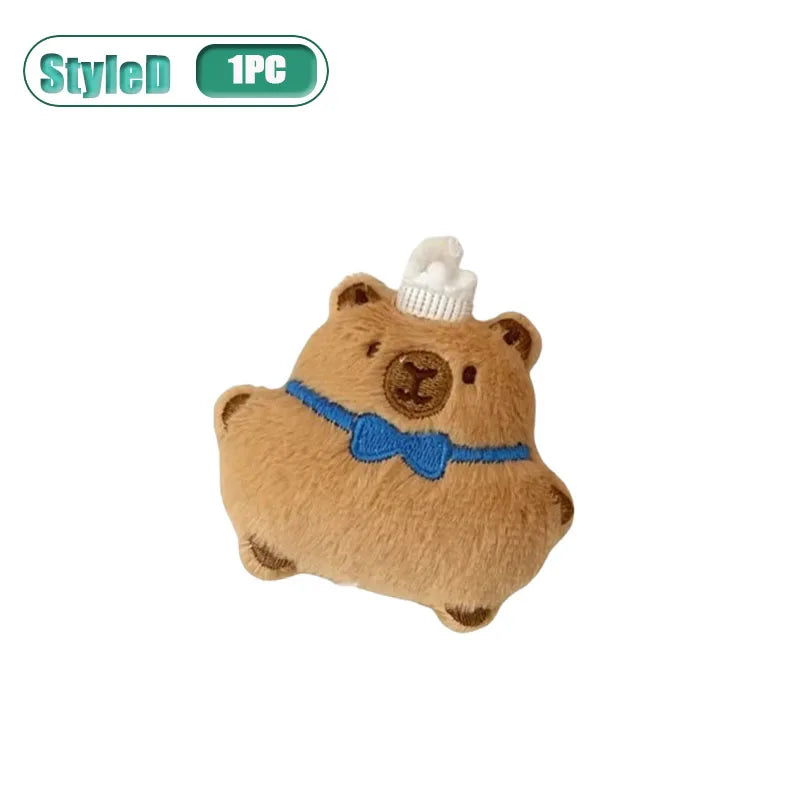 Capybara Plushie Keyring – Cute Anime Bread Topper Fluffy Toy