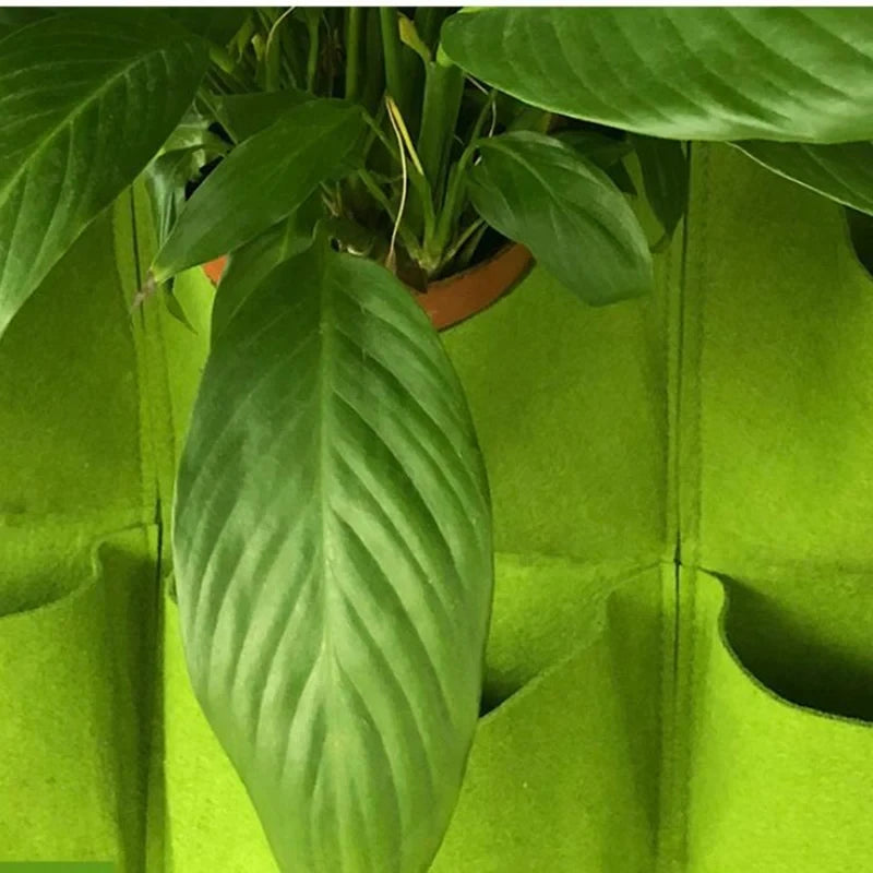 Vertical Wall Hanging Felt Planter Bag | Multi-Pocket Grow Bag