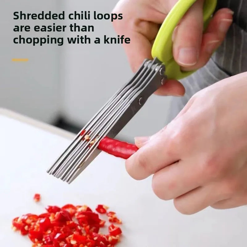 Multi-Layer Stainless Steel Herb & Vegetable Scissors Cutter