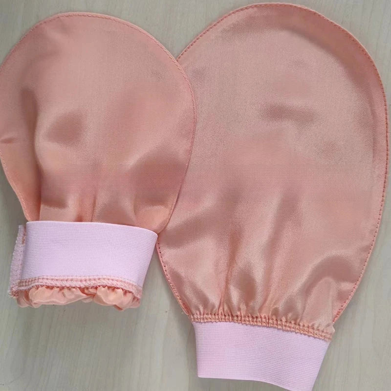 100% Silk Exfoliating Bath & Face Wash Gloves | Skin Scrub