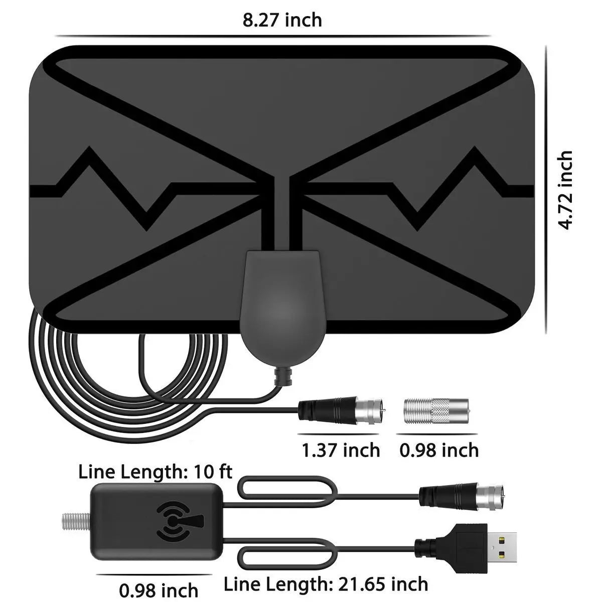 Long-Range Indoor & Outdoor HD TV Antenna – 50 Mile, 1080p