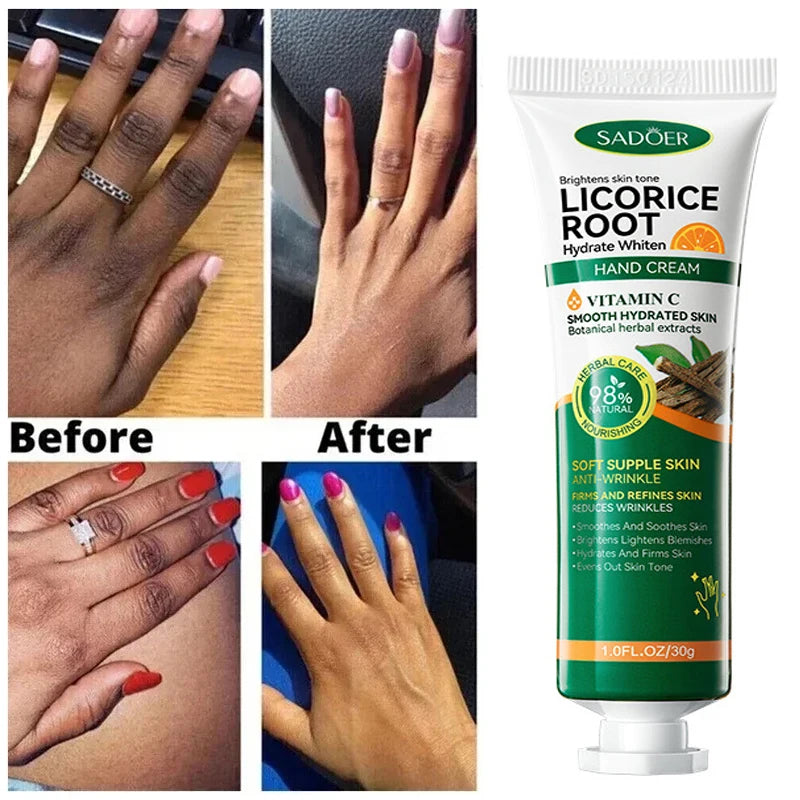 Licorice Hand Cream Moisturizing Brightening Smoothing Hand Skin Preventing Dryness Cracking Nourishing Autumn Winter Hand Cream Peaceful Pleasures Health and Wellness