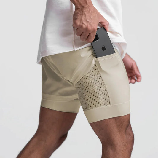 Men's 2-in-1 Running Shorts | Breathable Athletic Training Athletic Running Shorts Peaceful Pleasures Health and Wellness