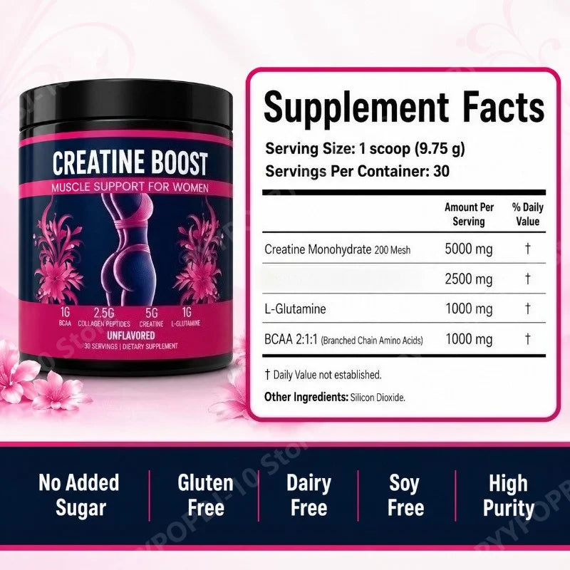 Creatine for Women with Collagen & BCAA – Booty Builder Supplement