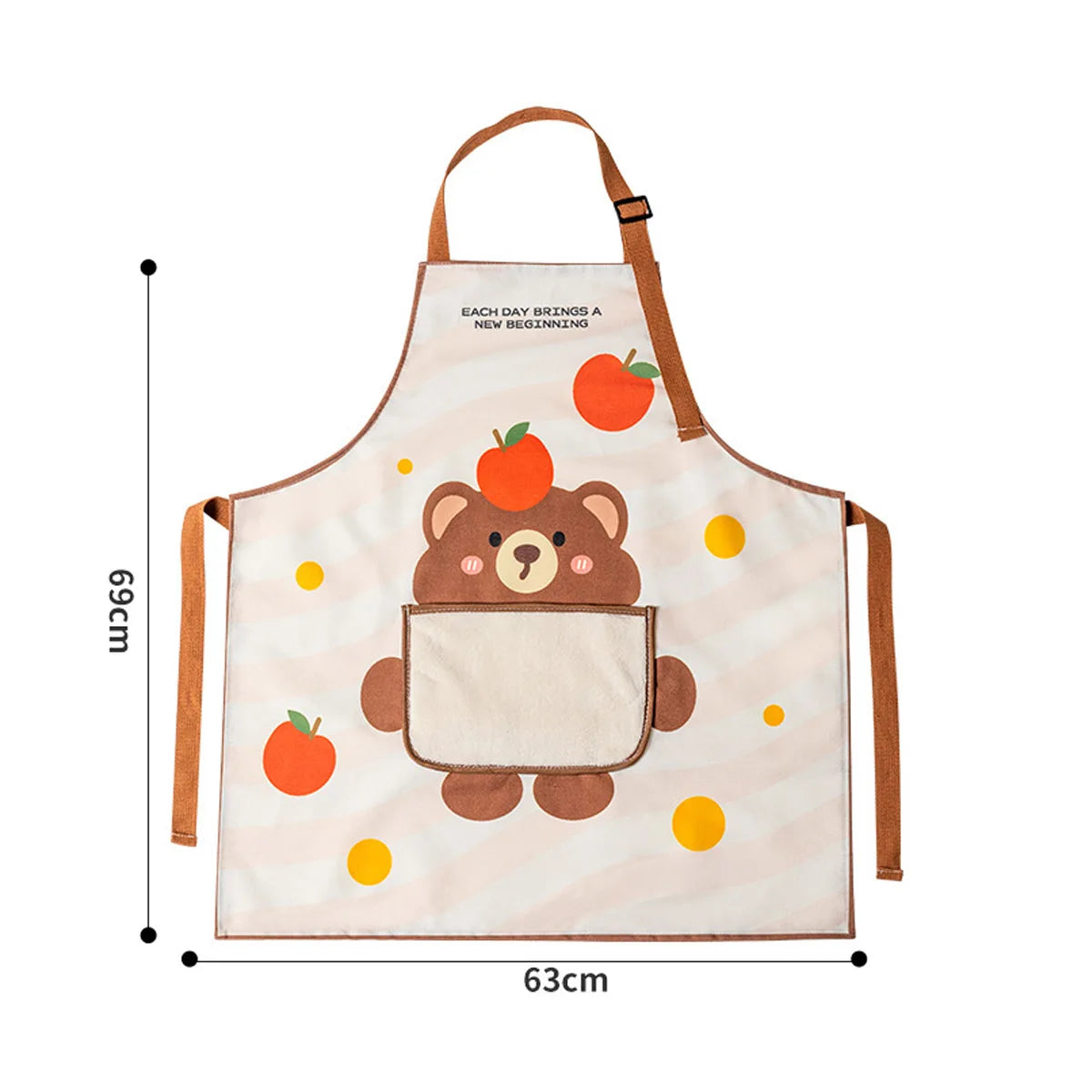 1Pcs Kitchen Household Cooking Apron Oil-proof Waterproof Men Women Fashion Coffee Overalls Wipe Hand Apron Peaceful Pleasures Health and Wellness Bear