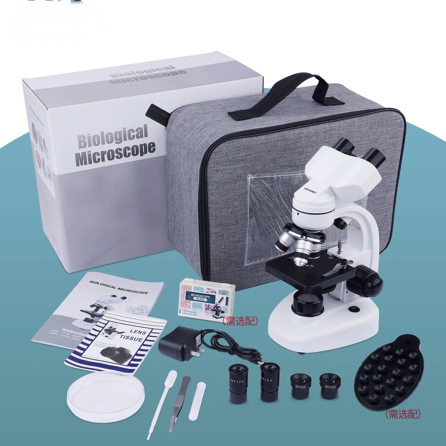 Binocular Children's Microscope Scientific Experiment Breeding High Definition 40-1000X Electron Microscope Peaceful Pleasures Health and Wellness