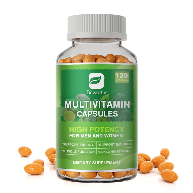 BEWORTHS Multivitamin Capsules – Energy, Brain, Heart & Immune Support Dietary Supplement Peaceful Pleasures Health and Wellness