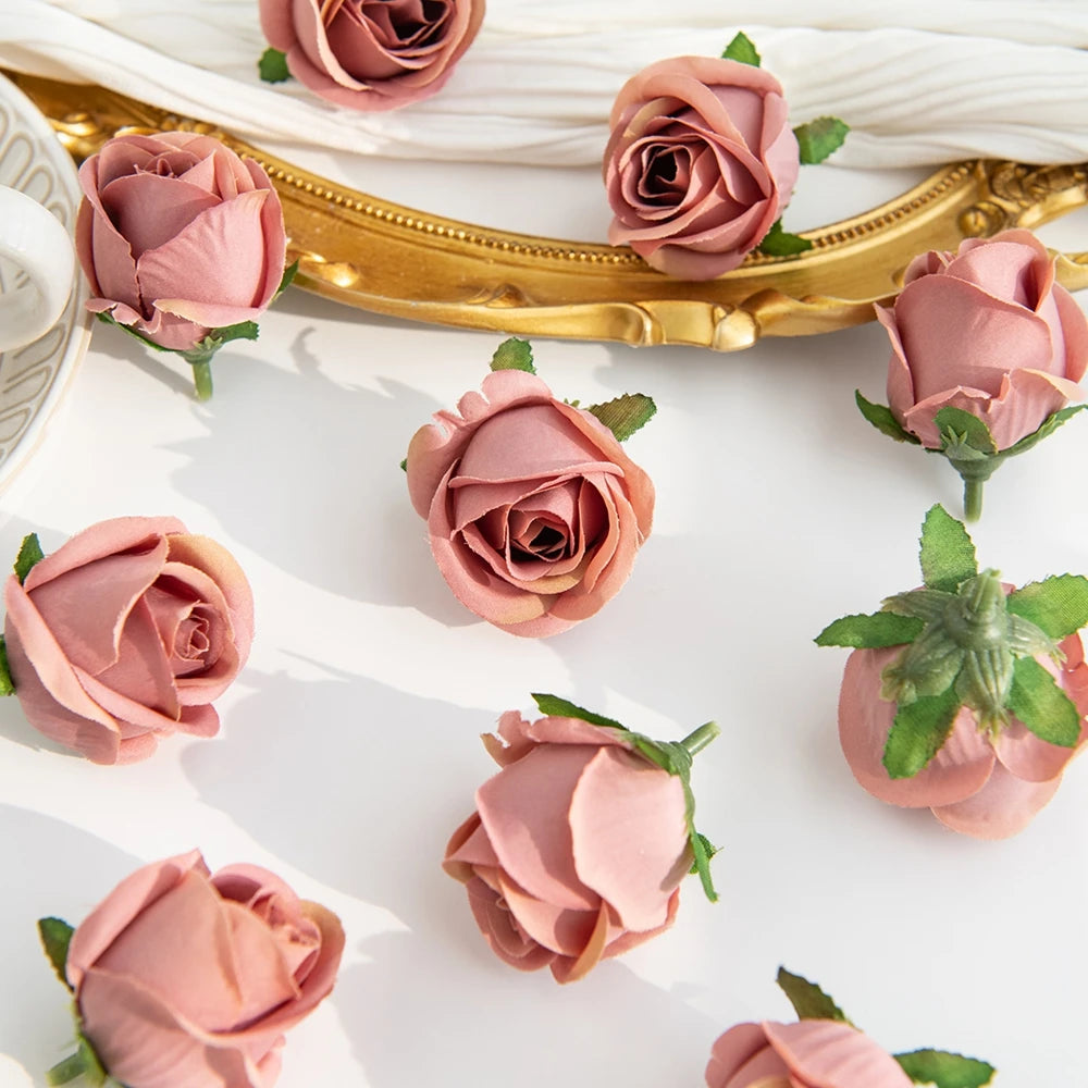 Silk Artificial Rose Heads for Wedding, Crafts & Home Decor