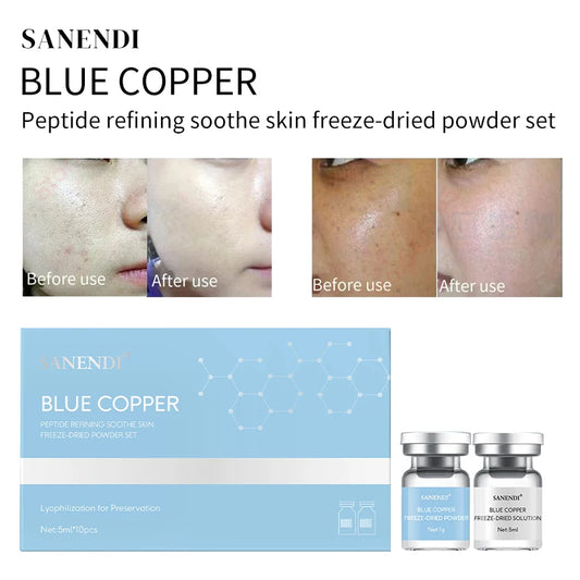 Blue Copper Peptide Serum Set 10 Vials – 99% Purity Anti-Aging Copper Peptide Serum Peaceful Pleasures Health and Wellness
