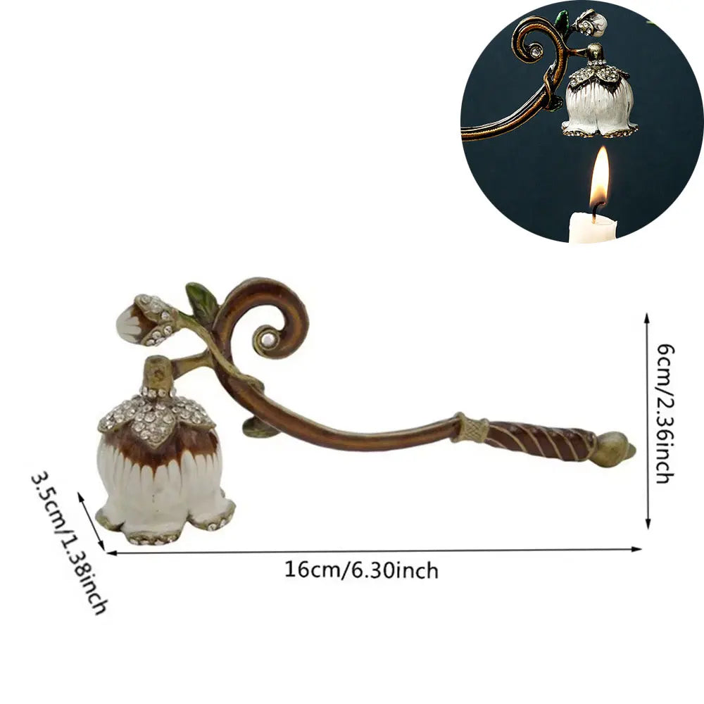 New Vintage Retro Style Candle Snuffer Long Handle Handheld Candle Extinguisher Safe Fireproof Candle Tool for Home Decoration Peaceful Pleasures Health and Wellness A