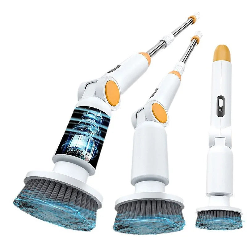 HOMEFISH NEW 8-in-1 Electric Spin Scrubber Wireless Cleaning Brush Waterproof Bathroom Scrubber Adjustable Extension Handle Peaceful Pleasures Health and Wellness