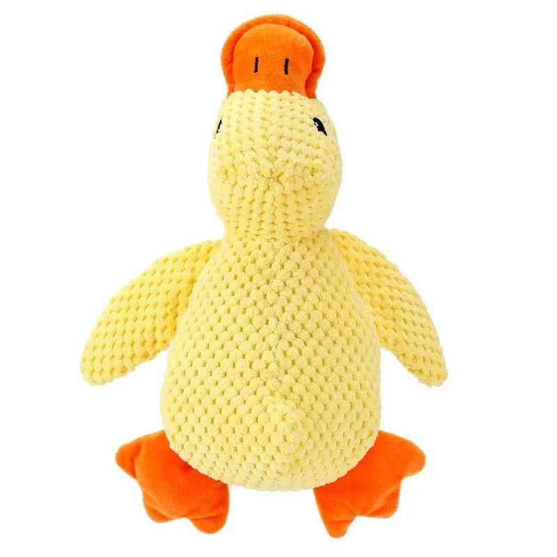 Yellow Duck Chew Toy for Dogs & Cats | Quacking Plush Toy